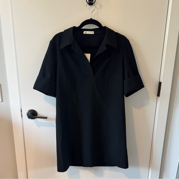 Zara Black Mini Shift Dress - L - Picture 1 of 7